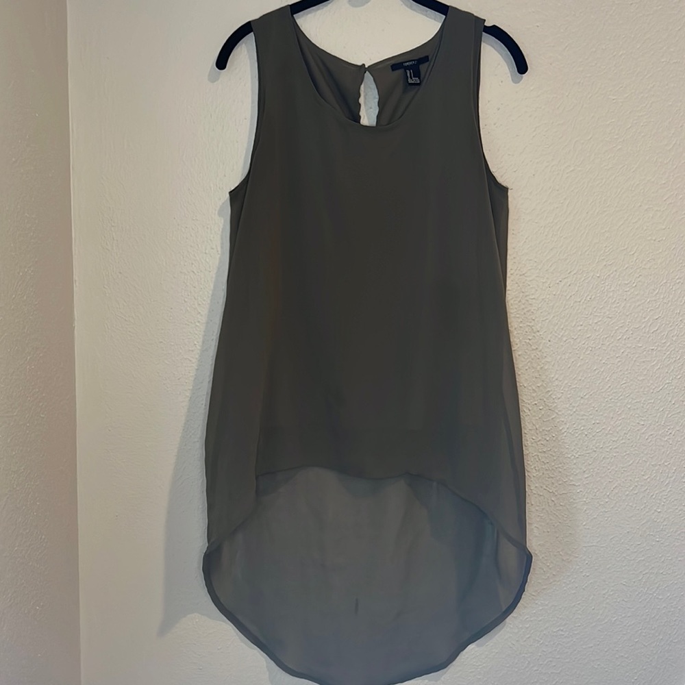 Olive green sleeveless top